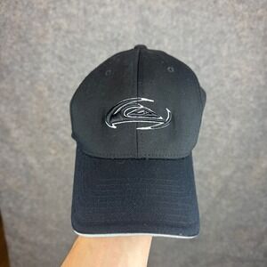 Vintage Y2K Quiksilver Flexfit Black Baseball Cap S/M Classic Logo Men